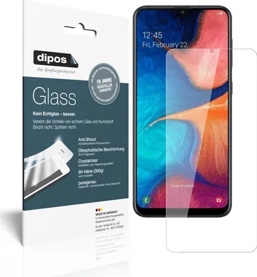 Produktbild von 2x Schutzfolie für Samsung Galaxy A20 - Anti-Shock 9H Folie dipos Glass Kunststoffglas