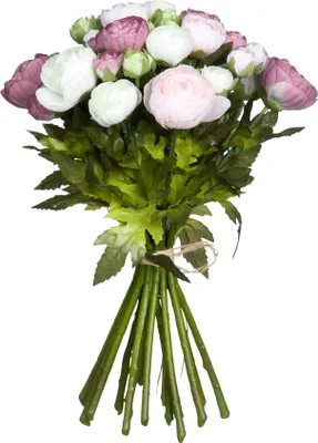 Produktbild von Mica Decorations Ranunkeln Kunstblumenbukett - H35 x Ø26 cm - Rosa