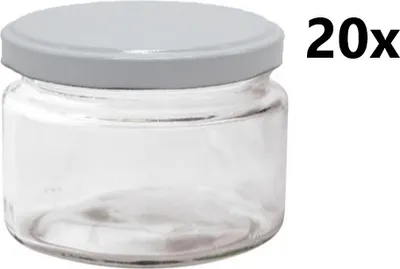 Produktbild von Einmachglas 265 ml POMA klar/transparent 20 Stück INKLUSIVE WEISSEN DECKELn, Anzahl der Teile in einer Packung: 20