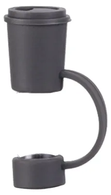 Produktbild von 12-mm-Trinkhalmkappe aus lebensmittelechtem Kunststoff, wiederverwendbar, staubdicht, einfarbig, Mini-Universal-Glasstrohhalmspitze, Verschlusskappe, Schutz, Küchenzubehör