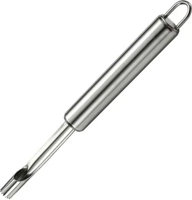 Produktbild von Apfelentkerner aus Edelstahl, manuell, mit seitlichem Langloch, 20 cm Länge, 2 cm Durchmesser