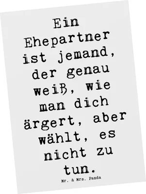 Produktbild von Mr. & Mrs. Panda Postkarte Spruch Ehepartner Liebe - Weiß - Geschenk, Harmonie, Freude, herzerwärmende Sprüche, Beziehungsdynamik, bildkarte, Zusammengehörigkeit, Respekt