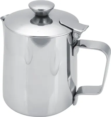 Obrázok produktu pre Hrnček na kávu z nehrdzavejúcej ocele s kanvicou na napenenie mlieka a viečkom na latte art (250 ml)