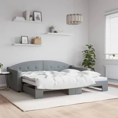 Immagine prodotto di Maison Exclusive - Divano letto estraibile grigio chiaro 90x200 cm in tessuto
