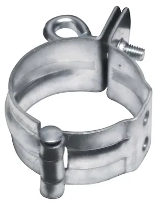 Produktbild von INEFA Rohrschelle für Schraubmontage, PVC DN75 / 75mm, Grau Stahl kunststoffbeschichtet, Fallrohr Befestigung, Dachrinnenzubehör