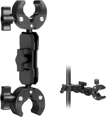 Produktbild von Kamera-Halter Doppelklemme 360° drehbar für Action-Kameras, schwarz, Fahrrad