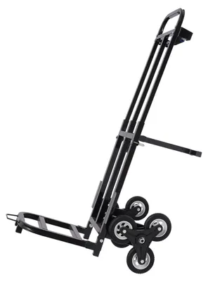 Image de Remorque pour escaliers - Chariot de transport pliable - 6 roues - Capacité de charge : 210 kg - Poignée réglable - Acier, dimensions : 46 x 25,5 cm