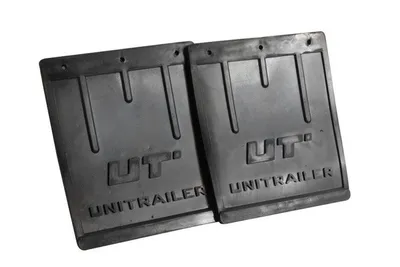Produktbild von UNITRAILER Spritzlappen-Set 220x243 mm aus Gummi 2 Stück für Kotflügel an Pkw-Anhängern als wetterfester Spritzschutz