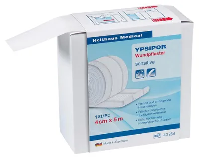 Produktbild von Holthaus Ypsipor Wundpflaster, Vlies 4 cm x 5 m | Packung (1 Stück)