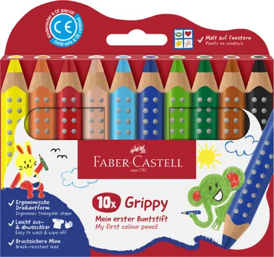 Produktbild von FABER-CASTELL Dreikant-Buntstift Grippy 10er Kartonetui