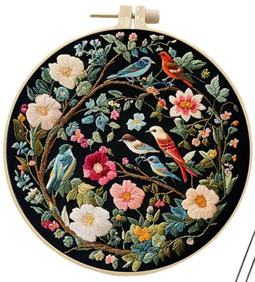 Stickerei-Set für Erwachsene, Vogelmuster, DIY-Bastelset