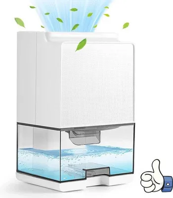Image de Ventilateur électrique 1 L avec veilleuse LED - Déshumidificateur pratique pour la cuisine, la salle de bains et la chambre à coucher
