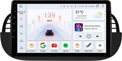 Immagine prodotto di Autoradio con Bluetooth e CarPlay per FIAT 500 (2007-2014), compatibile con Apple e Android, impianto stereo, sistema di navigazione, memoria da 8 GB/128 GB, display da 9 pollici