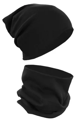 Produktbild von Alkato Uni Beanie Mütze und Schal Set Uni, Farbe: Schwarz, Größe: Einheitsgröße