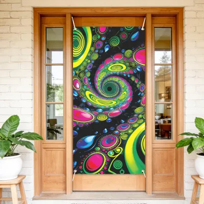 Polyester Türdekoration Abstraktes Wirbelmuster 180 x 80 cm