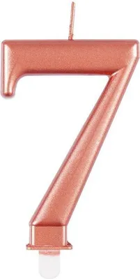 Produktbild von Roségold Metallic Kerze Zahl 7