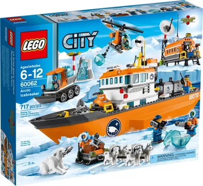 Produktbild von LEGO 60062 Arktis Eisbrecher  LEGO Zustand: Neu., Thema: LEGO City, Anzahl Minifiguren: 7, Anzahl Teile: 683, Anzahl Anleitungen: 6, Verpackungsmaße (lxbxh): 48 x 37.5 x 9 cm, Altersberatung: 6+, Veröffentlicht in: 2014, Zahl: 60062-1, EAN: 5702015119290, Gewicht: 1.672 KG