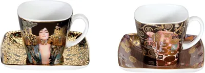 Produktbild von 2er Set Gustav Klimt Espressotassen Judith I + Die Erfüllung Goebel Porzellan