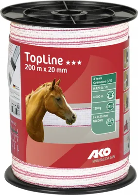 Produktbild von Weidezaunband TopLine Länge 200 m Breite 20 mm weiß pink 6 x 0.25 mm TriCOND