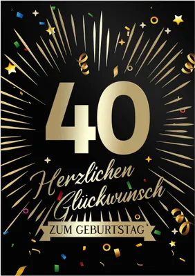 Produktbild von Friendly Fox Geburtstagskarte runder Geburtstag - 40. Geburtstag Glückwunschkarte zum Geburtstag - große Happy Birthday Karte inkl. Umschlag - Klappkarte 40 Geburtstag Karte Männer Frauen