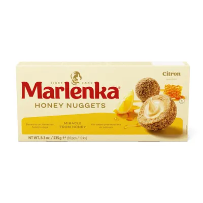 Produktbild von MARLENKA® Honigkugeln mit Zitrone - Gebäckkugeln mit Honig - 10 Bälle, 1 x 235g