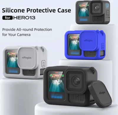Produktbild von Pre GoPro HERO13 Black Silikónové ochranné puzdro AMagisn s ochranným krytom