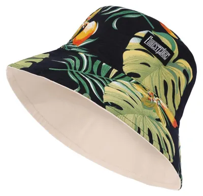 Immagine prodotto di Cappello pieghevole reversibile Fischerhut, taglia XL, in cotone, per donna e uomo, colore nero e beige