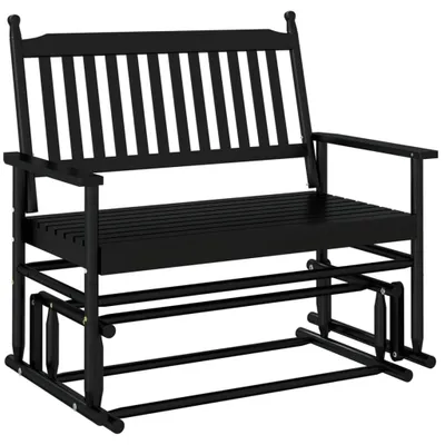 Obrázok produktu pre Hojdacia lavička čierna 118x70x104,5 cm masívny topoľ