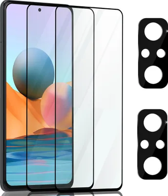 Produktbild von 2-Pack Xiaomi Redmi Note 10 Pro Displayschutzfolie & 2-Pack Kameraschutz - Gehärtetes Glas 9H - Super Qualität 3D