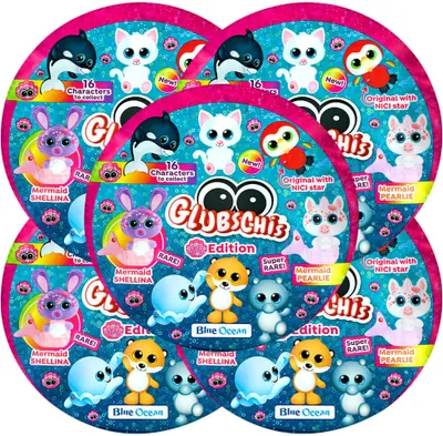 Produktbild von Blue Ocean Glubschis Sammelfiguren Muschel Serie 4 - Glubschi Glitzer Figur - 5 Tüten