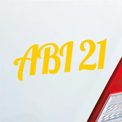 Produktbild von Auto Aufkleber ABI 21 Abitur 2021 19x7 cm Gelb Sticker Heckscheibenaufkleber