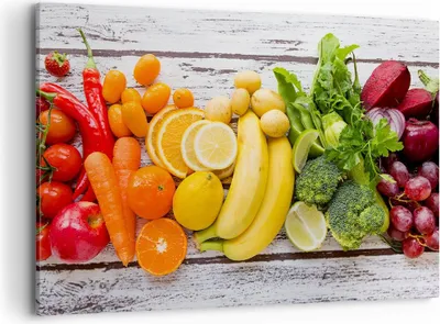 Produktbild von Bild auf Leinwand - Leinwandbild - Essen Gemüse Essen frisch - 120x80cm - Wand Bild - Wanddeko - Leinwanddruck - Bilder - Kunstdruck - Wanddekoration - Leinwand bilder - Wandkunst - AA120x80-2888
