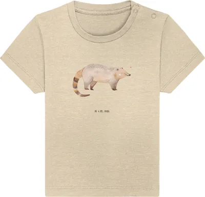 Produktbild von Mr. & Mrs. Panda Babyshirt Nasenbär 6. - 12. Monat - Natural Raw - Geschenk,  T-Shirt, Kinder Oberteil, Baby Baumwollshirt, Shirt, Nasenbären, Lustige Sprüche, Bär