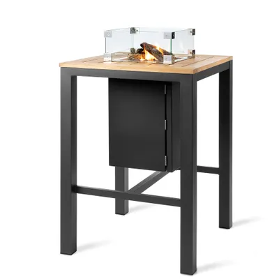 Productafbeelding van MANIA Vuurtafel, bijzettafel, aluminium, grijs, 80 x 80 x 110 cm