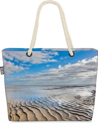 Produktbild von VOID Wattenmeer Strandtasche Shopper 58x38x16cm 23L XXL Einkaufstasche Tasche Reisetasche Beach Bag