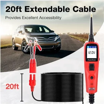Obrázok produktu pre Testovací prístroj na obvody – univerzálny voltmeter pre automobily (12V a 24V) – s funkciou testovania kontinuity – prenosný