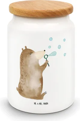 Produktbild von Mr. & Mrs. Panda Kaffeedose Bär Seifenblasen - Weiß - Geschenk, Dose, behälter, Keksdose, Lustig Sein Glücklich Traurig Happy, Vorratsbehälter, Aufbewahrungsdose