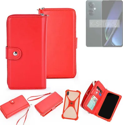 Produktbild von K-S-Trade 2in1 Schutzhülle Portemonnee Handyhülle mit Bumper kompatibel mit Oppo K11x Hülle Case Etui Geldbörse Smartphone rot (1x)
