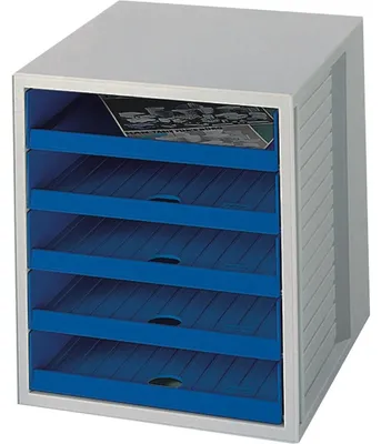 Produktbild von HAN Schubladenbox SCHRANK-SET, 5 Schublade(n), Kunststoff, Blau, Grau, 1 Stück(e), 330 mm, 320 mm