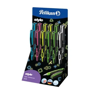 Produktbild von Pelikan 606110, Gemischte Farben, Integriertes Befüllsystem, Blau, Edelstahl, Beidhändig, Ausstellungsbox