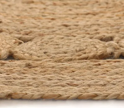 Immagine prodotto di vidaXL Tappeto con motivo intrecciato in juta 90 cm rotondo