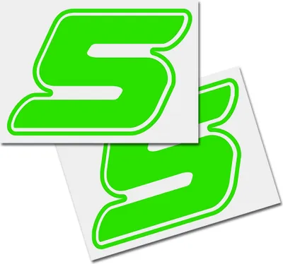 Produktbild von Startnummer Aufkleber 2er Set, Schrift Assen, # 5 grün