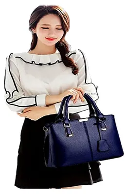 Produktbild von Damen Elegant Kunstleder Schultertasche Shopper Top-Griff Tragetaschen Umhängetasche Große Handtasche und Geldbörsen