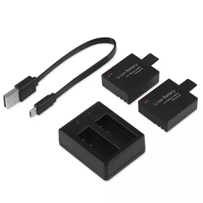 Produktbild von Victure CS8060 Action Kamera Akku 2er Set 1050 mAh mit Dual Ladegerät Lithium Ionen kompatibel mit Crosstour Apeman Akaso für Outdoor Reise Sport