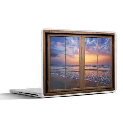 Produktbild von MuchoWow® Laptop Aufkleber Sticker Cover Aussicht - Strand - Meer 30x22 cm - Laptop-Sticker