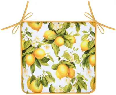 Zdjęcie produktu dla STOF | Poduszka do siedzenia - 38x38 cm - Żółta z motywem cytryny - Dekoracyjna - Wygodna - Praktyczna