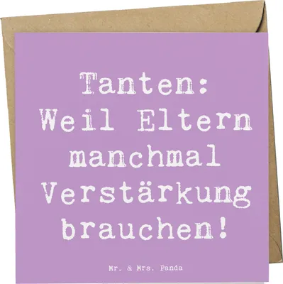Produktbild von Mr. & Mrs. Panda Grußkarte Spruch Liebe Tanten - Lavendeltraum - Geschenk, Spaß, Unterstützung, doppelkarte, Nichte, Neffe, Klappkarte, Glückwunschkarte, Geschenke
