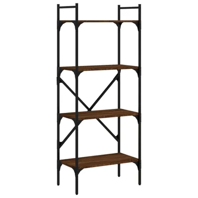 Obrázek produktu pro vidaXL Regál na knihy 4 přihrádky Hnědý dub 56x31,5x138,5 cm výrobek ze dřeva