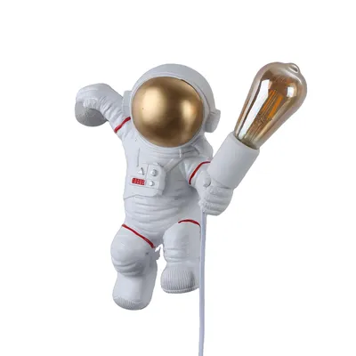 Produktbild von Astronauten-Wandleuchte „Neil“ mit kreativem Mond-Nachtlicht für Kinder und Wohnzimmer
