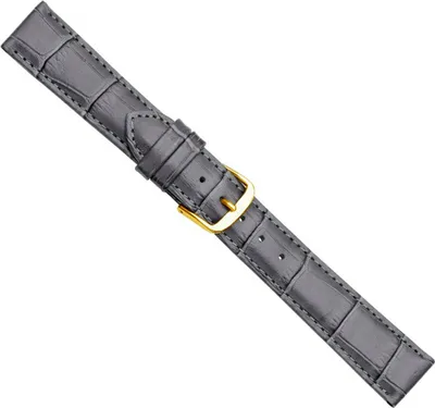 Produktbild von Uhrenarmband Kalbsleder gepolstert Dunkelgrau Herzog 20361G, Stegbreite:14mm